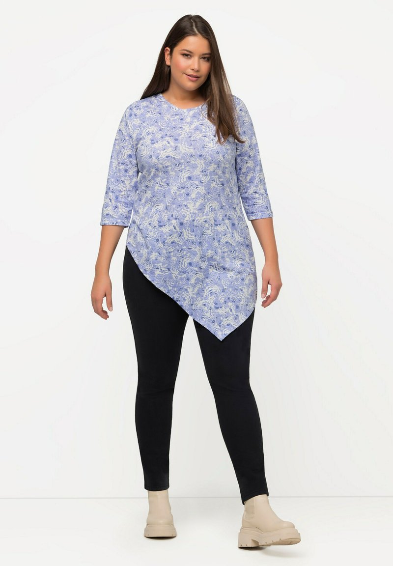 Ulla Popken Langærmet T-shirt - light blue