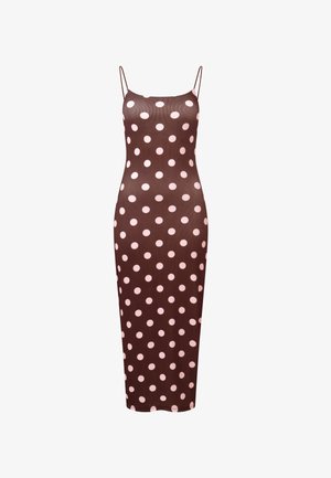 Cloud 5ive, MAXI DRESS - Svetríkové šaty - brown white