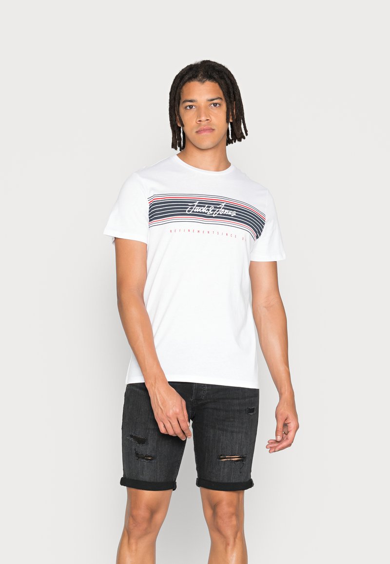 Jack & Jones JJLEO TEE  - T-shirt estampada - white