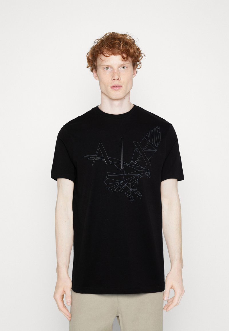 Armani Exchange Manner T Shirt Schwarze Rundhals Baumwolle