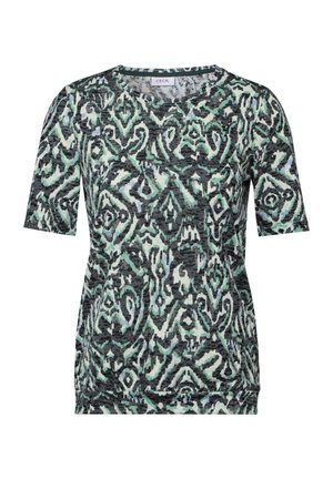 MIT ORNAMENTMUSTER - T-shirt med print - grün