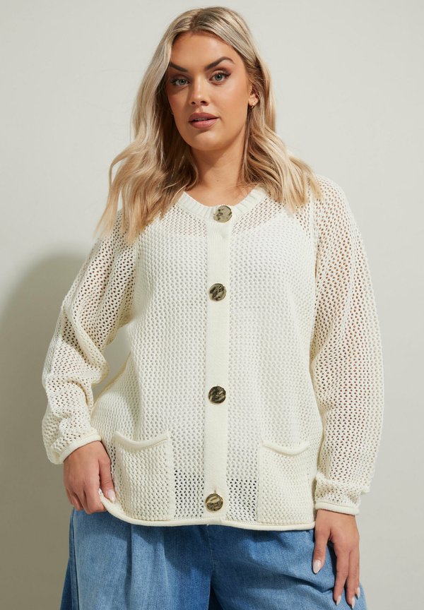 BUTTON THROUGH - Strickjacke - ivory