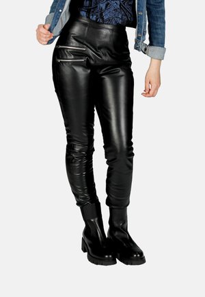 EGANT - Leren broek - schwarz