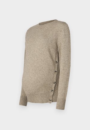 ONLY MATERNITY OLMBEATRICE O NECK BUTTON - Jumper - beige