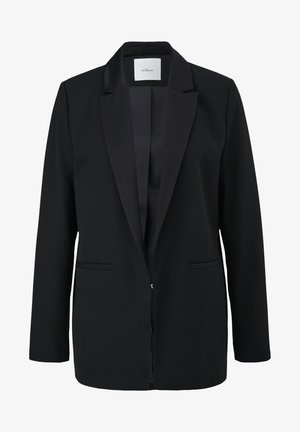 s.Oliver BLACK LABEL MIT REVERSKRAGEN - Blazer - schwarz