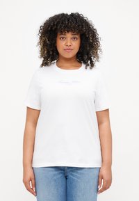 Tommy Hilfiger Curve - SCRIPT TEE  - T-shirt imprimé - ecru Image miniature 1