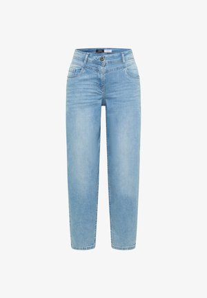 Cecil, HIGH WAIST BARREL LEG JEANS IM LOOSE FIT - Jeans Tapered Fit - light blue random bleached