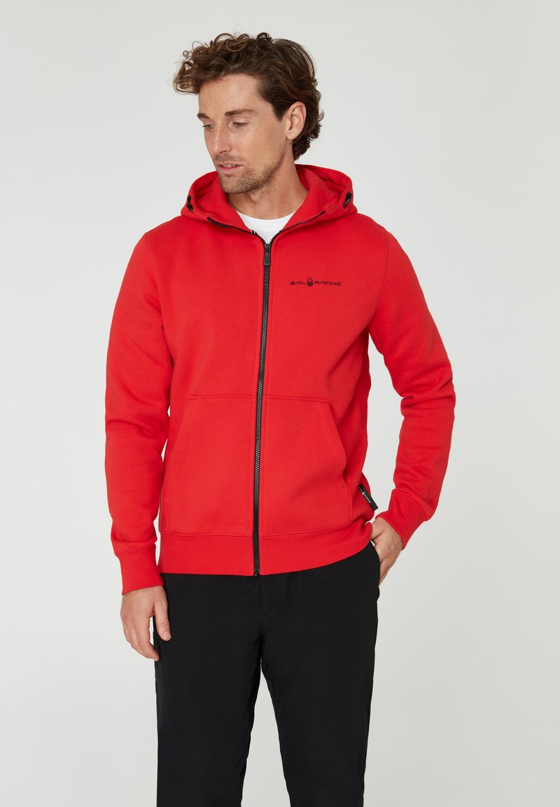 Sail Racing LOGO HOOD BOWMAN - Mikina na zip - bright red