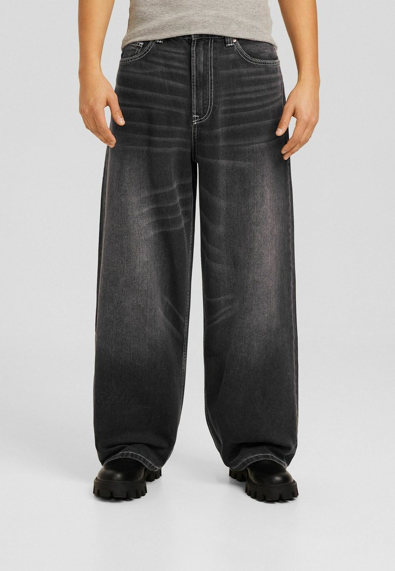 Bershka - SUPER BAGGY - Jean flare - dark grey, Agrandir