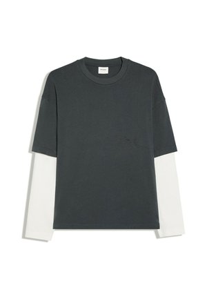 Bershka, CONTRAST DOUBLE-SLEEVE - T-SHIRT - T-shirt à manches longues - dark grey