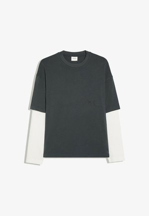 Bershka, CONTRAST DOUBLE-SLEEVE - T-SHIRT - T-shirt à manches longues - dark grey