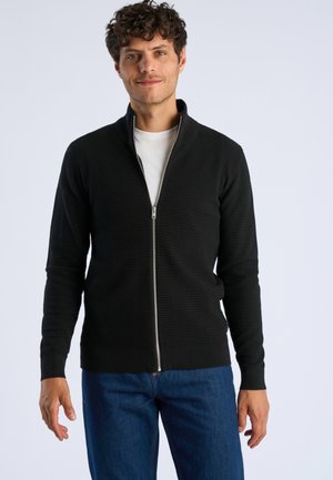 Lindbergh, LINDBERGH KNITTED ZIP CARDIGAN - Vest - black
