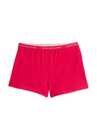 Sarkani kokvilnas bokseri ar elastīgu jostu, kurai ir izteikts "TOMMY HILFIGER" logo. Gluda tekstūra un regulāla piegriezuma dizains.