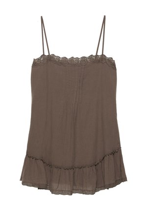 PULL&BEAR, RUSTIC STRAPPY RUFFLE - SHORT DRESS - Robe de jour - brown
