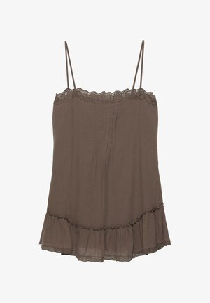 PULL&BEAR, RUSTIC STRAPPY RUFFLE - SHORT DRESS - Robe de jour - brown