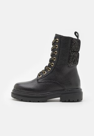 LEATHER - Botas con cordones - black