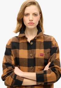 Superdry & Co CHECK - Cappotto corto - camel black check