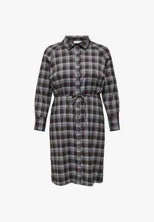 ONLY Carmakoma, DRESS CARZENIA MIDI DRESS - Robe chemise - chocolate martini