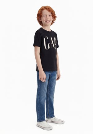 GAP LOGO ARCH TEE BOYS - T-shirts med print - true black