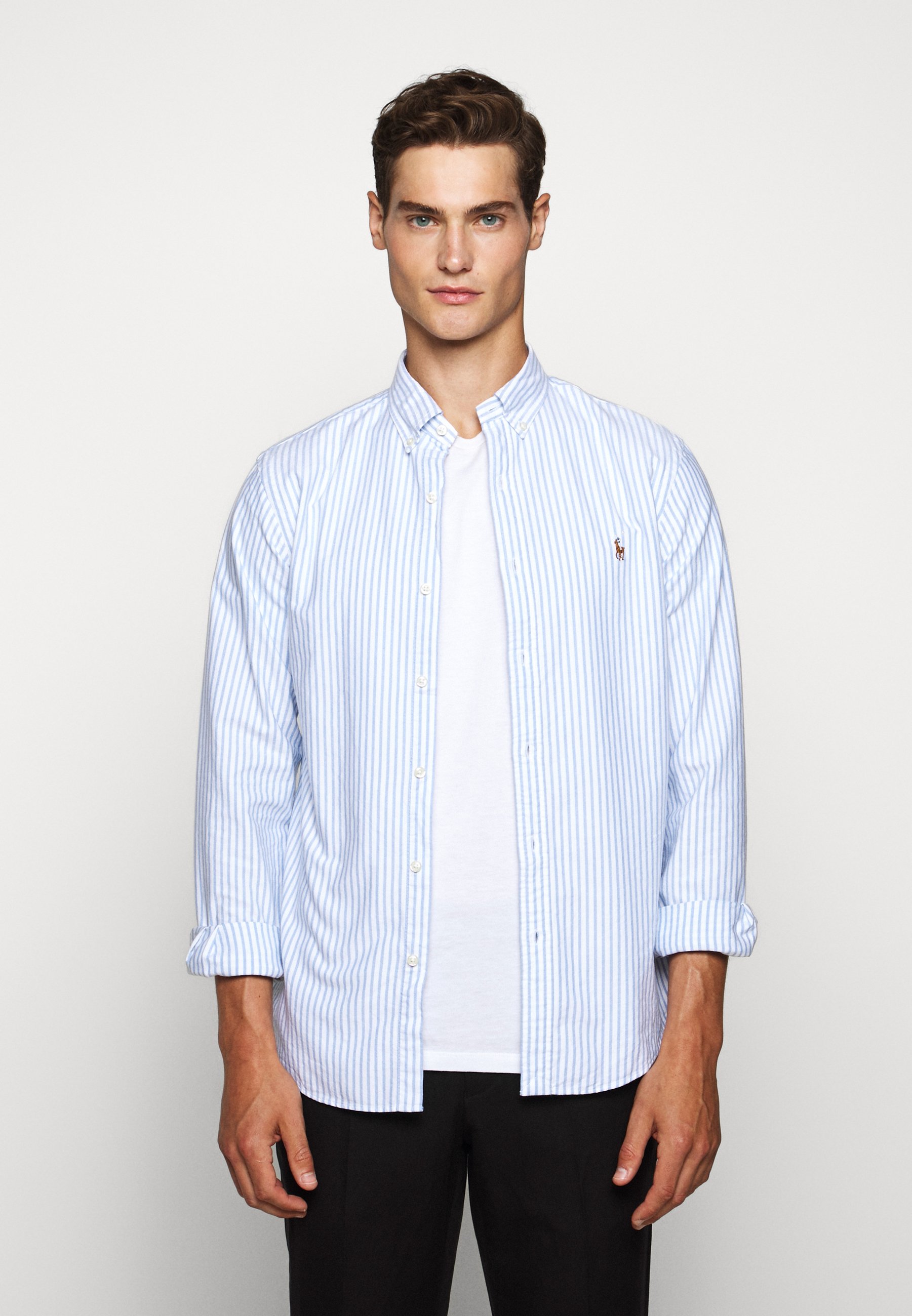 Polo Ralph Lauren SLIM FIT STRIPED SHIRT Camisa - basic blue/azul - Zalando.es