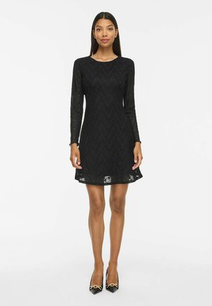 VILA, SHORT DRESS VIFAY LONG SLEEVED - Robe de jour - metallic black