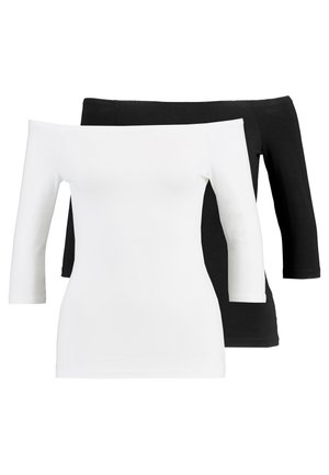 2 PACK - Top s dlouhým rukávem - white/black