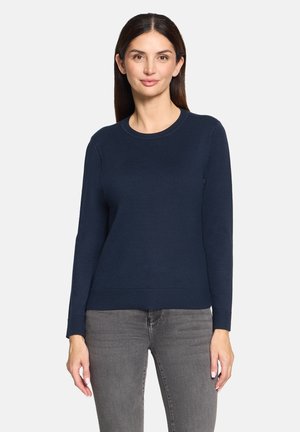 BASIC MIT RUNDHALSAUSSCHNITT - Pullover - dunkelblau