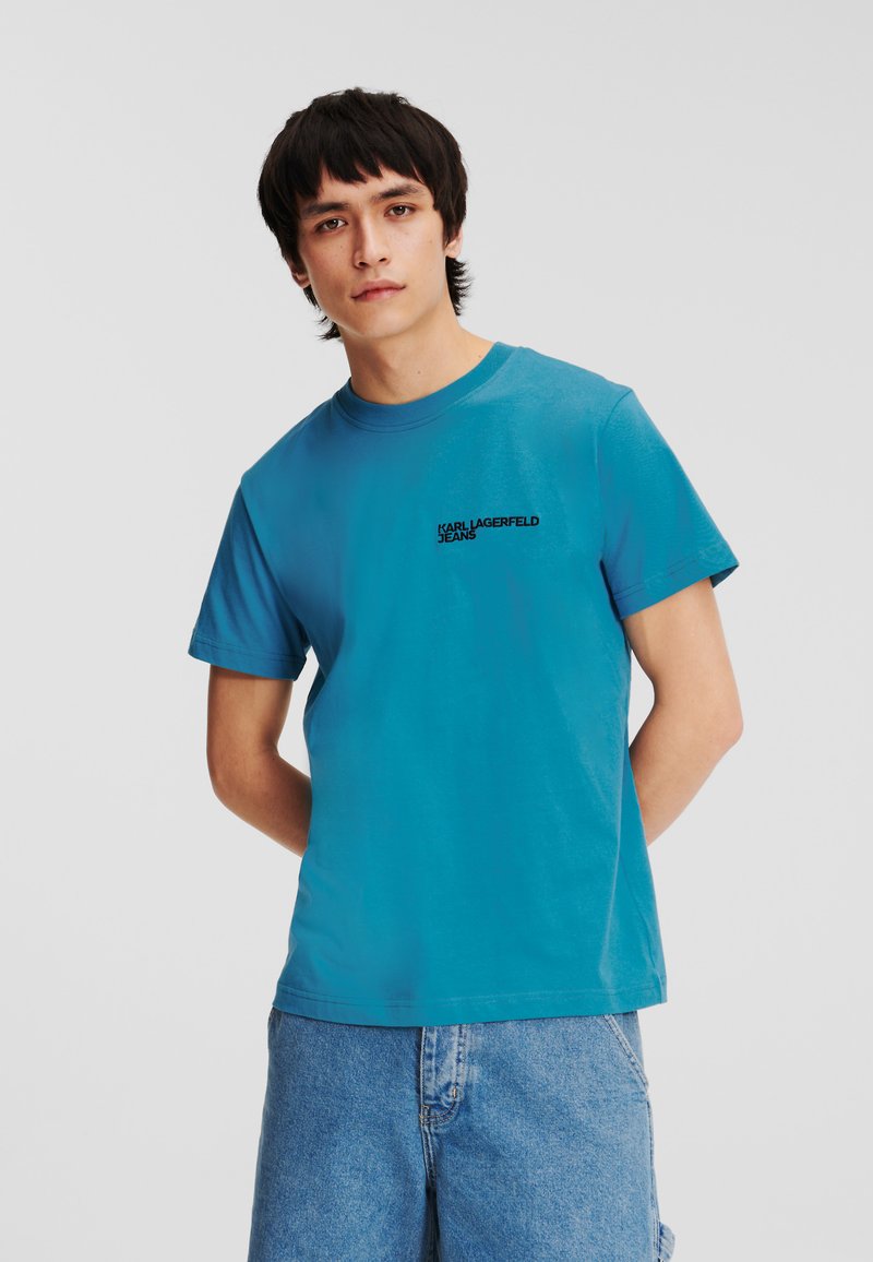 Karl Lagerfeld Jeans LOGO SLIM-FIT - Paprasti marškinėliai - hydro