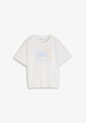 TOM TAILOR DENIM, TOM TAILOR DENIM T-SHIRT LOOSE FIT T-SHIRT MIT STICKEREI - Triko s potiskem - white