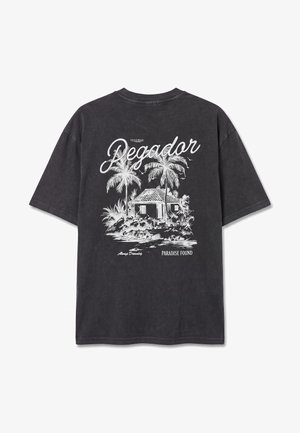 Pegador, OIA HEAVY OVERSIZED TEE - Μπλουζάκι με στάμπα - vintage black