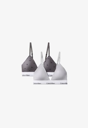 Calvin Klein Underwear, LINED TRIANGLE ICON 2 PACK - Trojuholníková podprsenka - diamond logo tornado/harbor mist