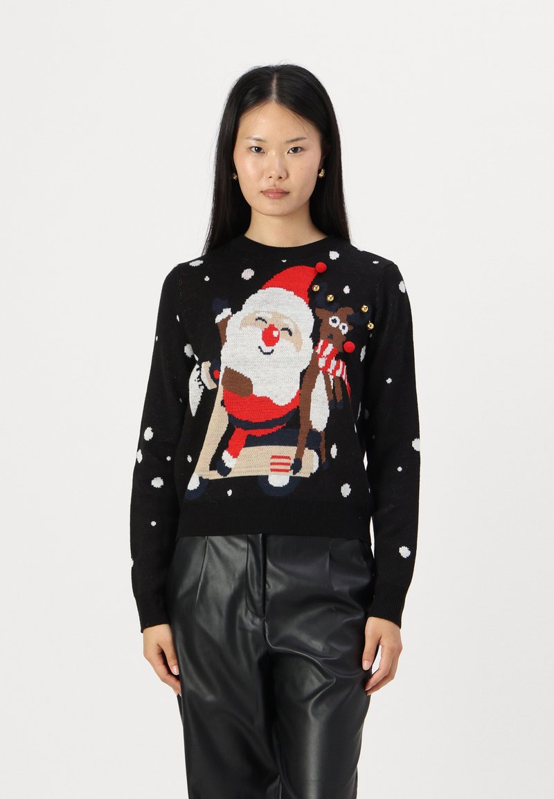Vero Moda VMSANTASCOOTER O NECK X MAS - Svetrík - black