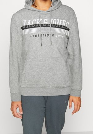 Felpa con cappuccio - mottled light grey