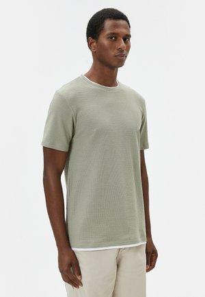 DETAIL CREW NECK TEXTURED  - Camiseta básica - khaki