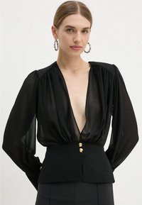 Elisabetta Franchi IN GEORGETTE CON BASCHINA - Camicetta - nero