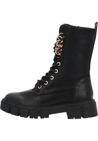 IGNISA - Enkellaarsjes met plateauzool - black