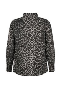 Zizzi MIT ENMUSTER UND KNÖPFEN - Blúzka so zapínaním na gombíky - dark grey leo