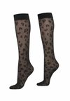 30 DEN - Chaussettes hautes - schwarz  black animal print