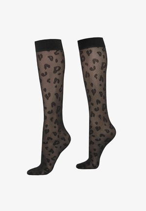 30 DEN - Calcetines hasta la rodilla - schwarz  black animal print