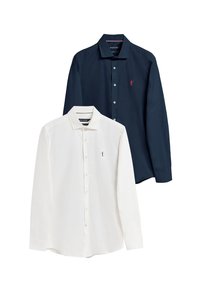LONG SLEEVE SLIM FIT PACK 2  - Overhemd - white navy