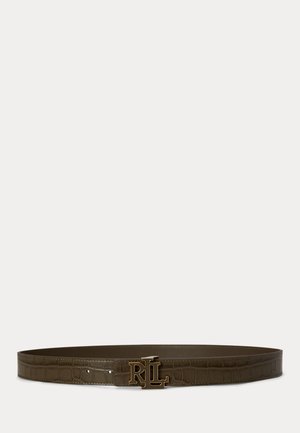 Lauren Ralph Lauren, LOGO REVERSIBLE CROC-EMBOSSED BELT - Riem - botanic green