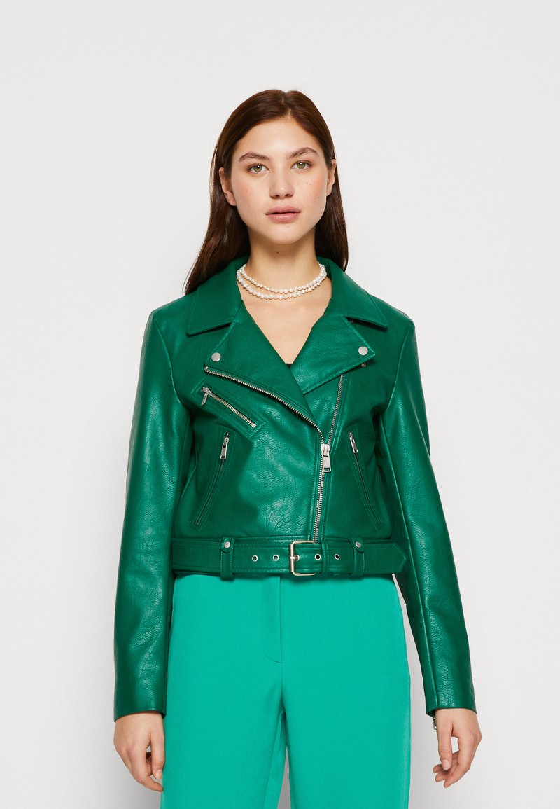 ONLY ONLVERA BIKER Kunstlederjacke green jacket/grün Zalando.ch