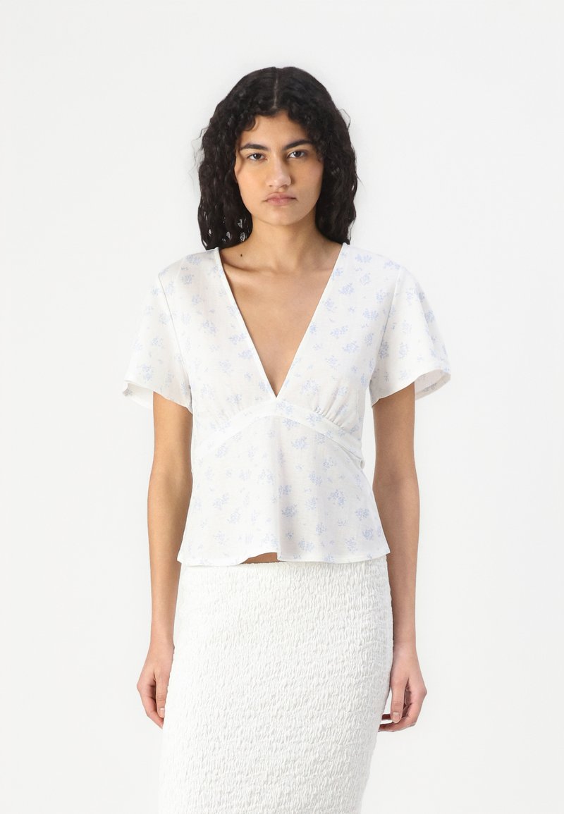 Gina Tricot TIE - Osnovna majica kratkih rukava - blue ditsy