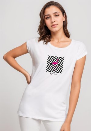 ROLL ETHNOFLAM - Print T-shirt - white