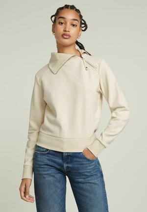 G-STAR ASYMMETRIC ZIP SNUG - Jumper - chalk