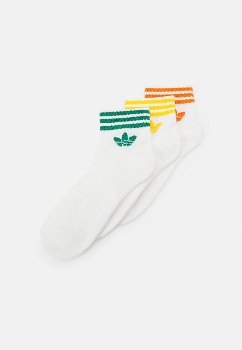 adidas Originals UNISEX 3 PACK - Nogavice - white/orange/crew yellow/green