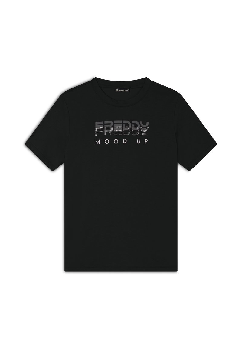 Freddy GIROCOLLO CON GRAFICA E PERLINE - Camiseta estampada - nero