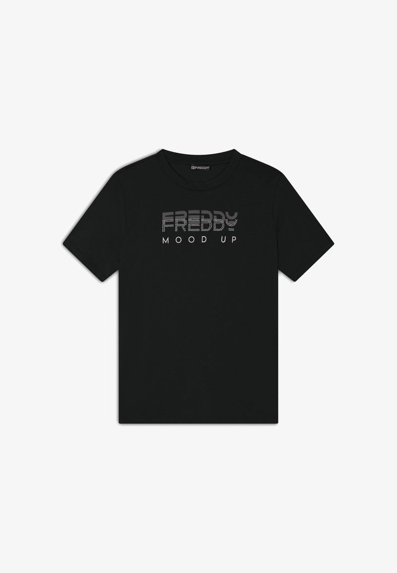 Freddy GIROCOLLO CON GRAFICA E PERLINE - Camiseta estampada - nero
