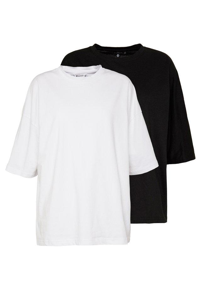 DROP SHOULDER OVERSIZED 2 PACK - T-Shirt basic - white/black