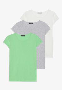 3 PACK - T-shirts - blanc de blanc/summer green/light grey